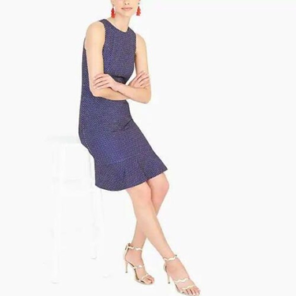 J. Crew Flounce Hem Polka Dot Suit Dress